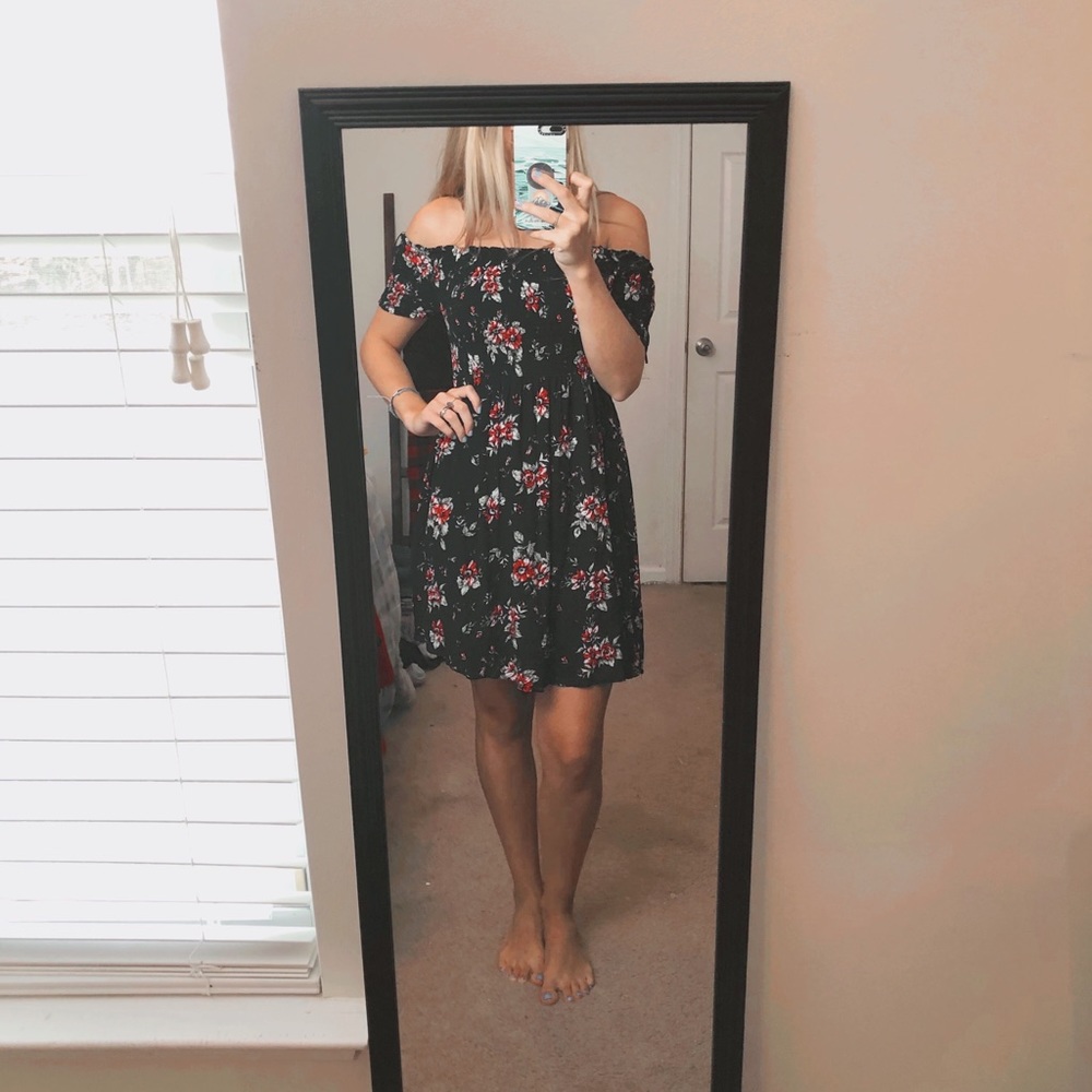 Black floral dress